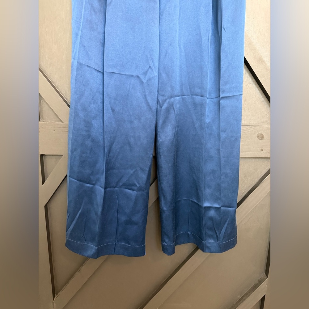 Sablyn Emerson Pleated Silk Pants in Midnight Navy, Size Small - Picture 9 of 16